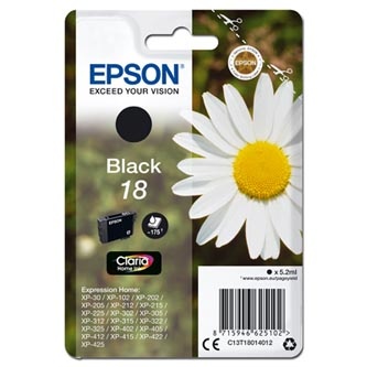Epson originální ink C13T18014012, T180140, black, 5,2ml