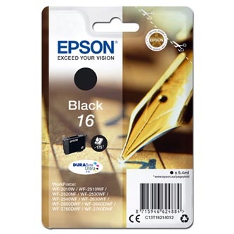 Epson originální ink C13T16214012, T162140, black, 5.4ml