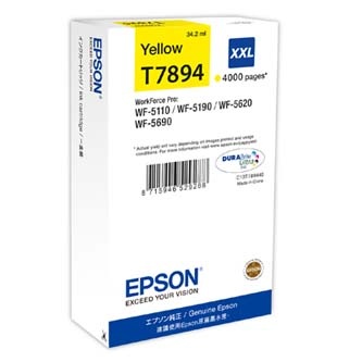 Epson originální ink C13T789440, T789, XXL, yellow, 4000str., 34ml, 1ks