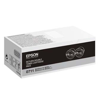Epson originální toner C13S050711, black, 5000 (2x2500)str., return