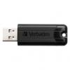 Verbatim USB flash disk, USB 3.0, 32GB, PinStripe, Store N Go, černý, 49317, USB A, s výsuvným konektorem