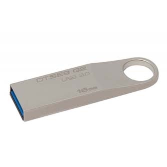 Kingston USB flash disk, 3.0, 16GB, Data Traveler SE9 G2, stříbrný, DTSE9G2/16GB, kovový
