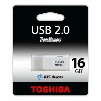 Toshiba USB flash disk, 2.0, 16GB, U202, Hayabusa, bílý, THN-U202W0160E4, pro archivaci dat