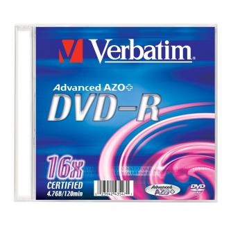 Verbatim DVD-R, Matt Silver, 43547, 4.7GB, 16x, slim box, 20-pack, bez možnosti potisku, 12cm, pro archivaci dat