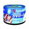 Verbatim DVD+R, Wide Inkjet Printable No ID Brand, 43512, 4.7GB, 16x, spindle, 50-pack, 12cm, pro archivaci dat