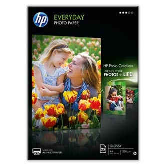 HP Everyday Glossy Photo Paper, Q5451A, foto papír, lesklý, bílý, A4, 200 g/m2, 25 ks, inkoustový
