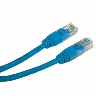 Síťový LAN kabel UTP patchcord, Cat.5e, RJ45 samec - RJ45 samec, 2 m, nestíněný, modrý, economy