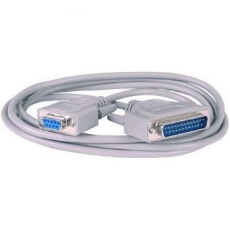 Datový kabel sériový/paralelní, DB25 samec - DB9 samice, 2 m, k modemu, šedý, baleno v sáčku