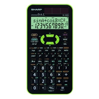 Sharp Kalkulačka EL-520XGR, černo-zelená, vědecká