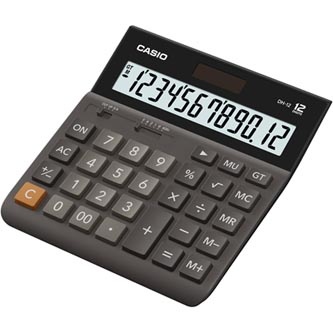 Casio Kalkulačka DH 12, šedá, stolní, dvanáctimístná