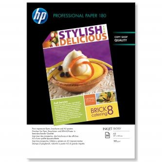 HP Superior Inkjet Paper 180 Glossy, bílá, 50, ks C6821A, pro inkoustové tiskárny, 297x420mm (A3), A3, 180 g/m2