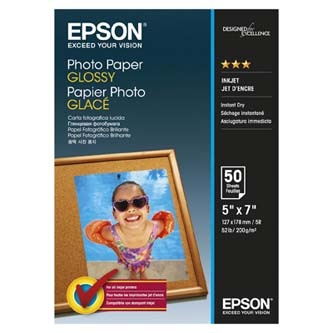 Epson Glossy Photo Paper, C13S042545, foto papír, lesklý, bílý, 13x18cm, 200 g/m2, 50 ks, inkoustový