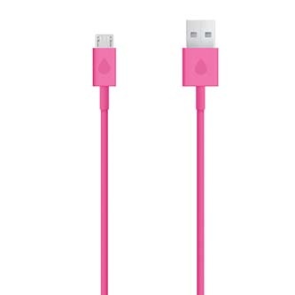 USB kabel (2.0), USB A samec - microUSB samec, 1m, růžový