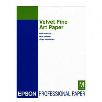 Epson Velvet Fine Art Paper, C13S041637, umělecký papír, sametový, bílý, A3+, 260 g/m2, 20 ks, inkoustový