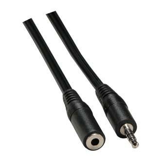 Prodlužovací audio kabel Jack (3.5mm) samec - Jack (3.5mm) samice, 2m, černá