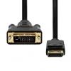 Video kabel DisplayPort samec - DVI (24+1) samec, 2m, pozlacené konektory, černý