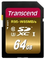 TRANSCEND SDXC UHS-I U3, 64GB (R95, W85MB/s)