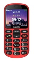 Aligator A880 GPS Senior Dual SIM, červená + nabíjecí stojánek