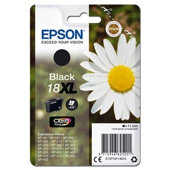 Epson originální ink C13T18114012, T181140, 18XL, black, 11,5ml