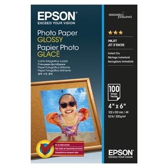Epson Photo Paper, C13S042548, foto papír, lesklý, bílý, 10x15cm, 4x6