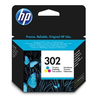 HP originální ink F6U65AE, HP 302, color, blistr, 165/165/165str., 4ml, HP OJ 3830,3834,4650, DJ 2130,3630,1010, Envy 4520