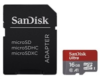 SanDisk MicroSDHC karta 16GB Ultra (98MB/s, A1 Class10, Android) + adaptér