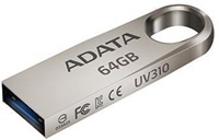 ADATA Flash Disk 64GB USB 3.1 Dash Drive UV310, Silver (R: 100MB/s, W: 30MB/s)