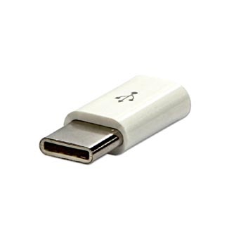 USB redukce, (2.0), USB C samec - microUSB samice, bílá