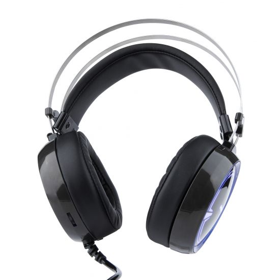 E-Blue EHS965, herní sluchátka s mikrofonem, ovládání hlasitosti, černá, podsvícené typ 3.5 mm jack + USB