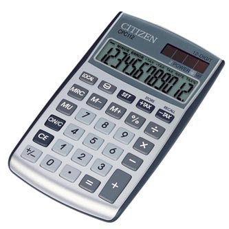 Citizen Kalkulačka CPC112WB, stříbrná, stolní, dvanáctimístná, automatické vypnutí