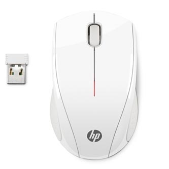 HP myš X3000 Wireless Mouse Blizzard White, 1200DPI, 2.4 [GHz], optická, 3tl., 1 kolečko, bezdrátová, bílá, 1 ks AA, Microsoft Win