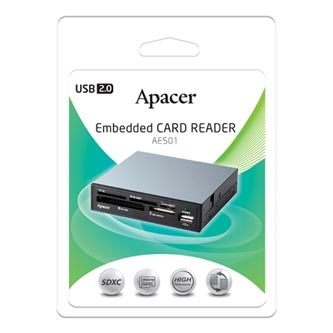 Apacer interní čtečka paměťových karet USB (2.0), AM530, microSD, SD,Compact Flash,Memory Stick PRO, interní, černá