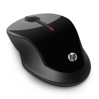 HP myš X3500 Wireless Black, 1600DPI, 2.4 [GHz], optická, 3tl., 1 kolečko, bezdrátová, černá, 2 ks AA, Windows 7/8/XP/Vista