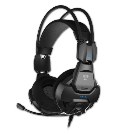 E-Blue Cobra HS, herní sluchátka s mikrofonem, ovládání hlasitosti, černá, 2x 3.5 mm jack - VÝPRODEJ