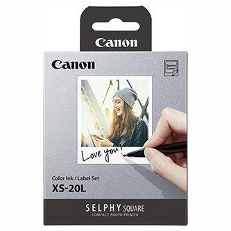Canon XS-20L papír + ink, XS-20L, foto papír, samolepící, 4119C002, bílý, 20 ks, termosublimační,Canon SELPHY Square QX10