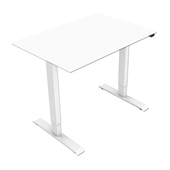 Pracovní stůl, elektricky nastavitelná výška, bílá deska, 75x120cm, rozsah 500 mm, bílý, 70 kg nosnost, ergo