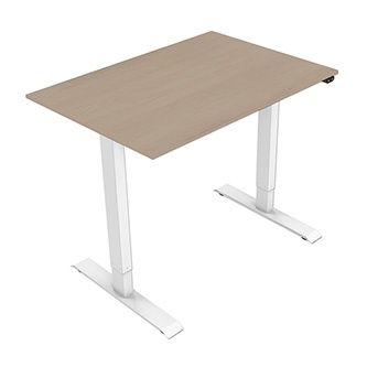 Pracovní stůl, elektricky nastavitelná výška, javor, 75x120cm, rozsah 500 mm, bílý, 70 kg nosnost, ergo