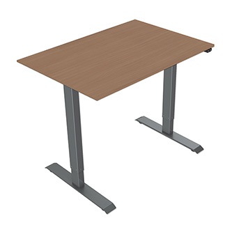 Pracovní stůl, elektricky nastavitelná výška, buk, 75x120cm, rozsah 500 mm, šedý, 70 kg nosnost, ergo