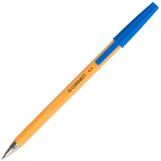 Kuličkové pero Q-Connect - jednorázové, 0,4 mm, modré
