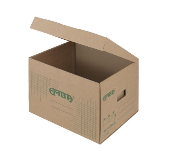Archivační krabice Emba - hnědá, 33 x 30 x 29,5 cm, nosnost 90 kg, 1