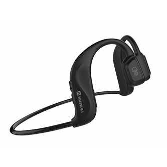 SWISSTEN Bezdrátová bluetooth sluchátka Bone conduction, mikrofon, ovládání hlasitosti, černá, sportovní typ bluetooth