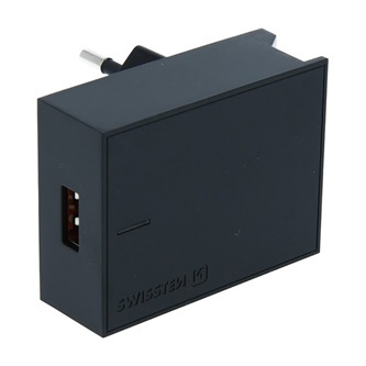 SWISSTEN Síťový adaptér 22,5W, 1 port, USB-A, Huawei Supercharge, stojan na telefon