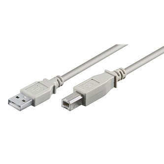Logo USB kabel (2.0), USB A samec - USB B samec, 3m, šedý, plastic bag, 10-pack, cena za 1 kus