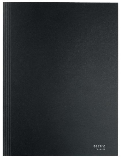 Papírové desky s chlopněmi Leitz RECYCLE - A4, ekologické, černé, 1 ks
