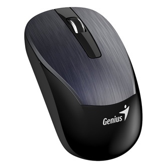 Genius Myš Eco-8015, 1600DPI, 2.4 [GHz], optická, 3tl., bezdrátová USB, kovově šedá, Intergrovaná