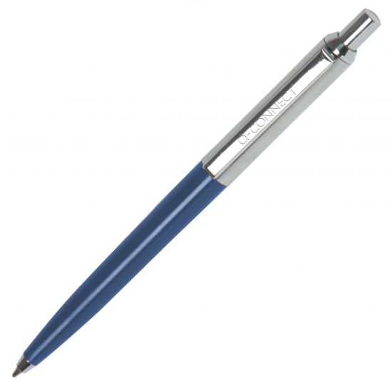 Kuličkové pero Q-Connect - kov/plast, modrá náplň, 0,7 mm,