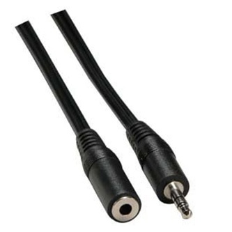 Prodlužovací audio kabel Jack (3.5mm) samec - Jack (3.5mm) samice, 3m, černá, Logo blistr