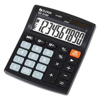 Eleven Kalkulačka SDC810NR, černá, stolní, desetimístná, duální napájení