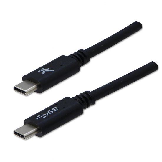 USB kabel (3.2 gen 1), USB C samec - USB C samec, 2m, 5 Gb/s, 5V/3A, černý